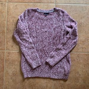 Tommy Hilfiger purple cable sweater cotton poly blend